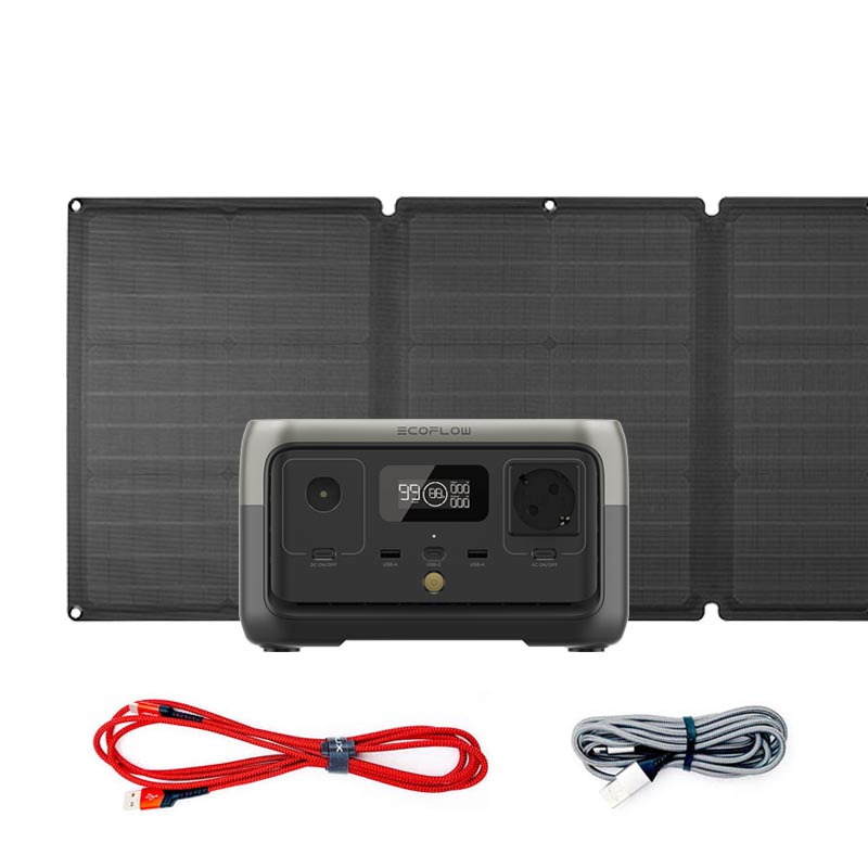 RIVER 2-Set Powerstation inkl. Solarpanel 110 W