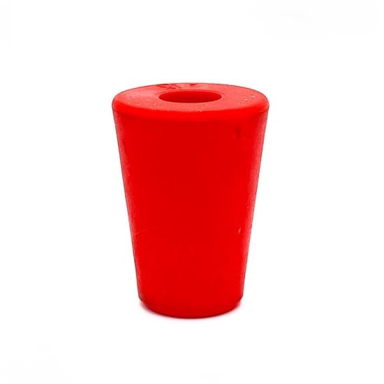 Gummistopfen, Laborstopfen rot Ø 35-45 mm mit 17 mm Bohrung