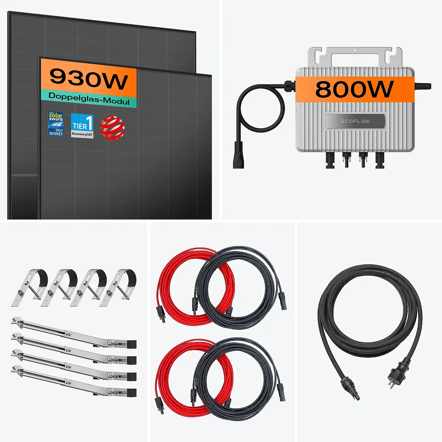 Balkonkraftwerk für Gittergeländer 800 W STREAM