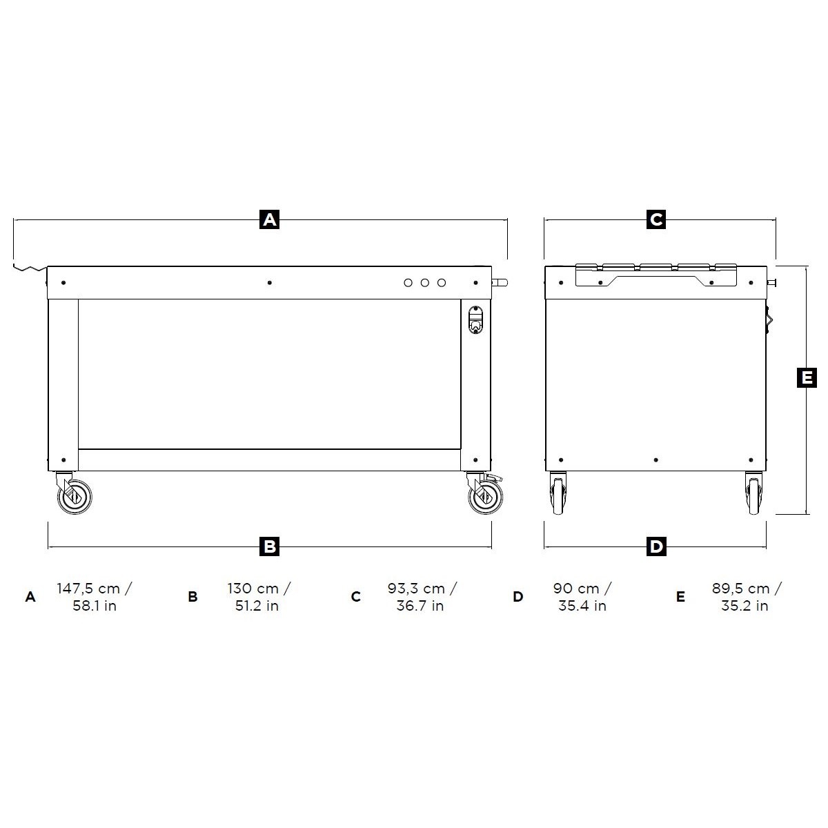 Edelstahltisch 130 cm für Pizzazubereitung