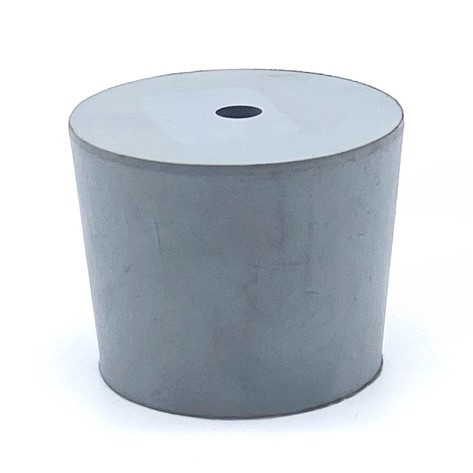 Gummistopfen, Laborstopfen grau Ø 50-60 mm mit 9 mm Bohrung