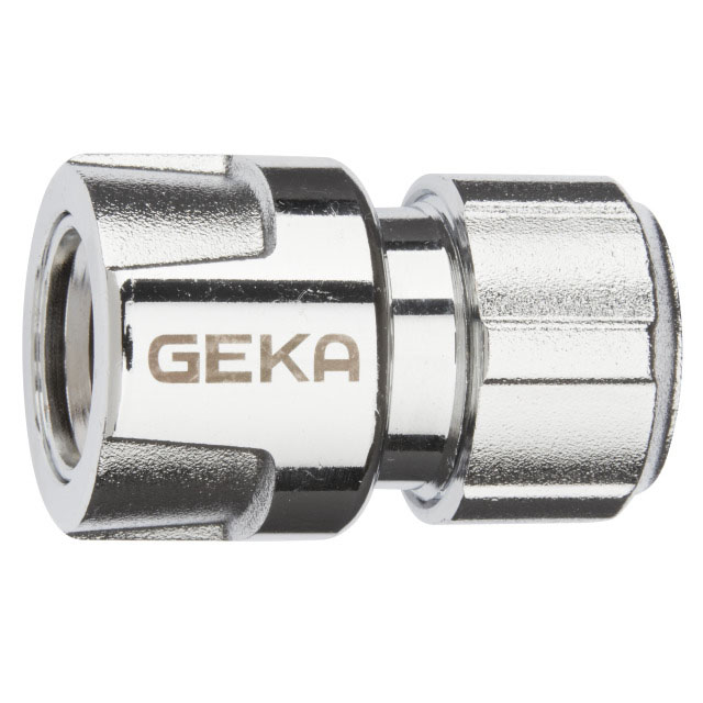 Schlauchstück GEKA plus Stecksystem, aus verchromtem Messing