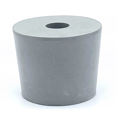 Gummistopfen, Laborstopfen grau Ø 50-60 mm mit 17 mm Bohrung