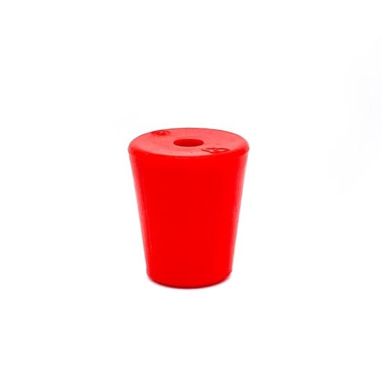 Gummistopfen, Laborstopfen rot Ø 25-33 mm mit 9 mm Bohrung
