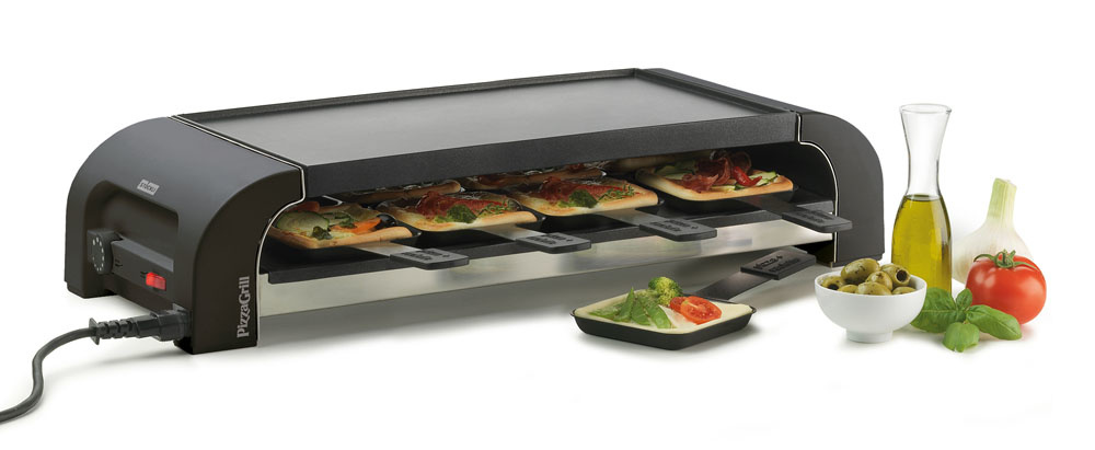 Raclette PizzaGrill for8 anthrazit inkl. Silikonunterlagen