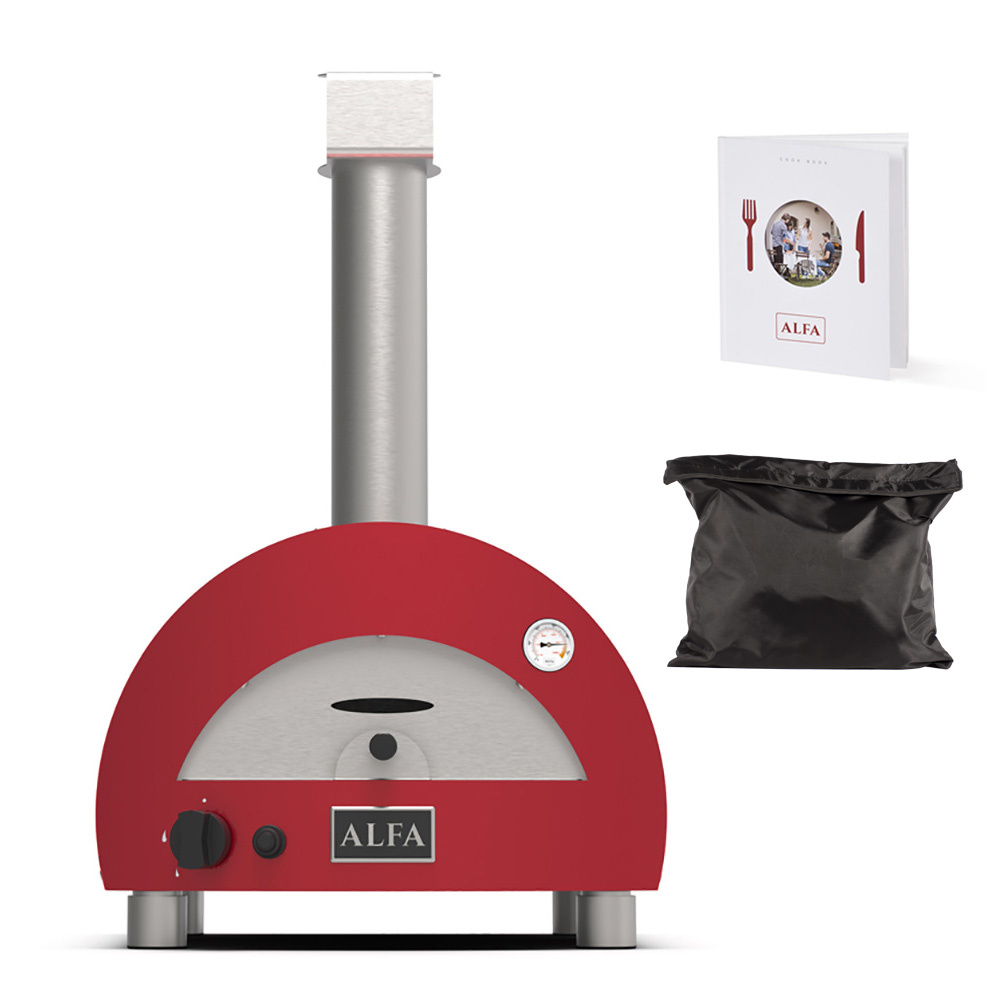 Gas Pizzaofen Portable Rot inkl. Tragetasche und Kochbuch