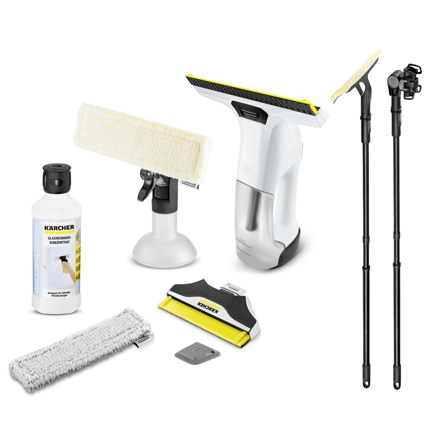 Akku-Fensterreiniger WV 6 Premium inkl. Reinigungsmittel & Verlängerung