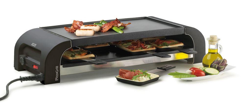 Raclette PizzaGrill for8 anthrazit inkl. Silikonunterlagen