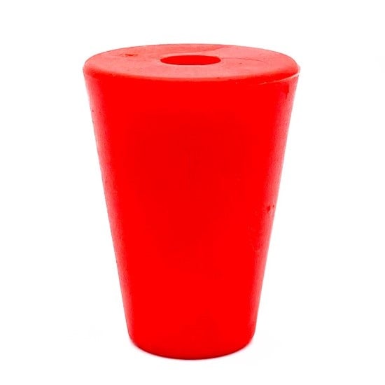 Gummistopfen, Laborstopfen rot Ø 35-60 mm mit 17 mm Bohrung