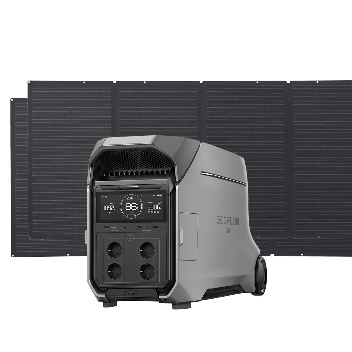 EcoFlow Delta Pro 3 Set mit Solarpanels – 4 kWh Stromspeicher und 800 Wp PV-Leistung im Komplettpaket