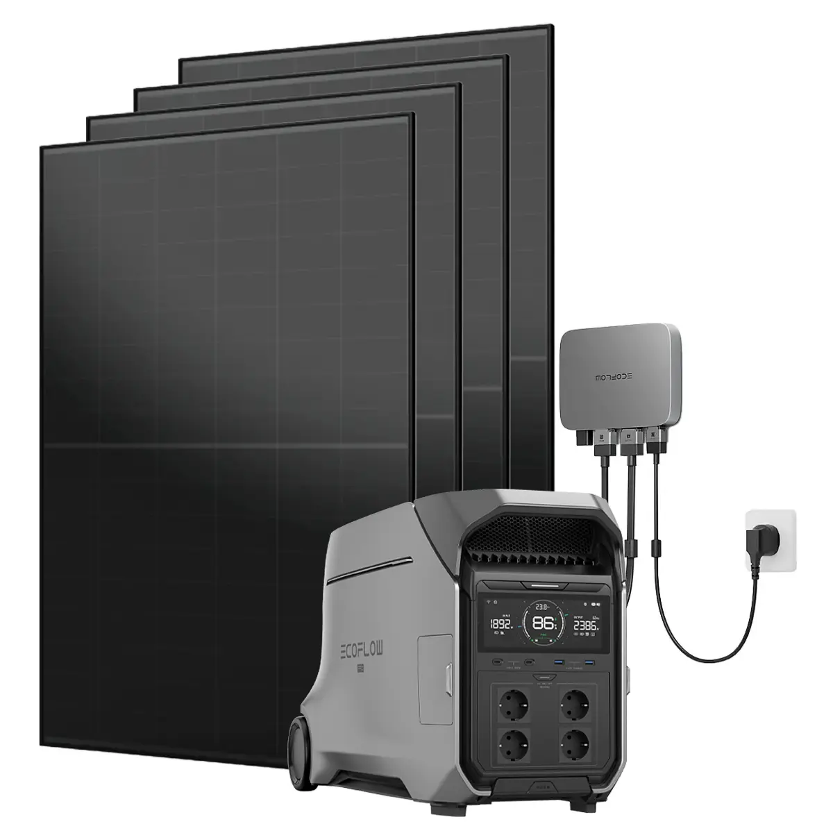 Balkonkraftwerk mit Speicher Basic 4 kWh, 1800 Wp Balkonkraftwerk mit Speicher Basic 4 kWh, 1800 Wp