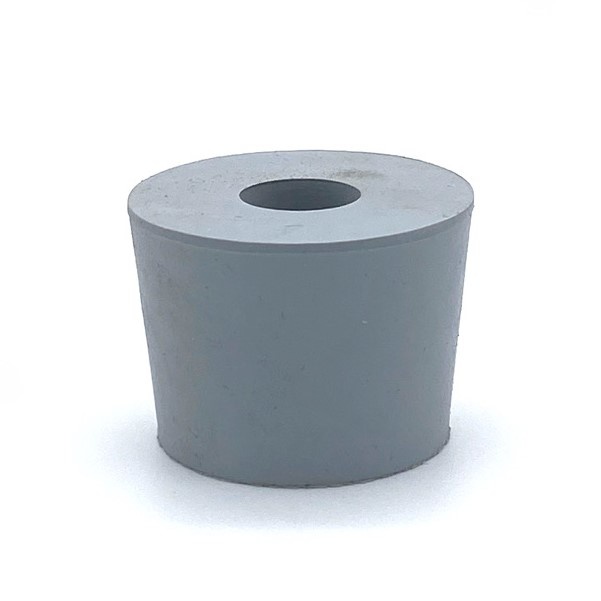 Gummistopfen, Laborstopfen grau Ø 38-45 mm mit 17 mm Bohrung