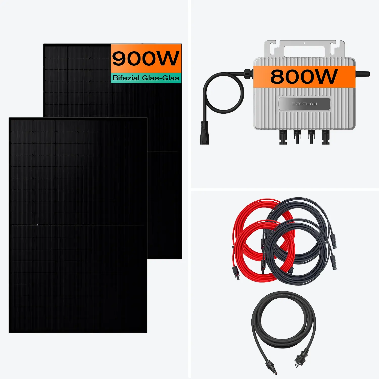 Balkonkraftwerk 800 W, 900 Wp