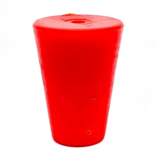 Gummistopfen, Laborstopfen rot Ø 35-60 mm mit 9 mm Bohrung
