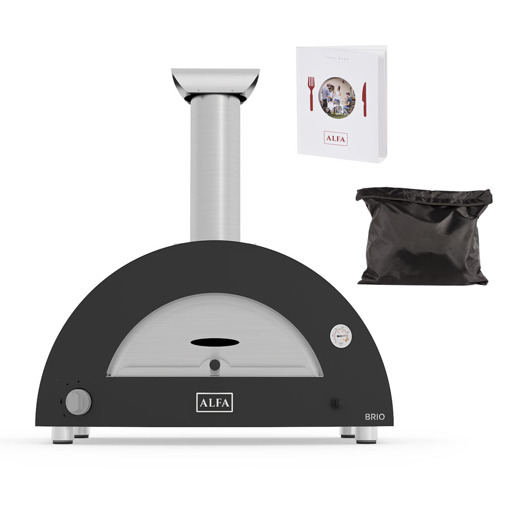 Gas Pizzaofen 2 Pizze grau inkl. Abdeckung und Kochbuch