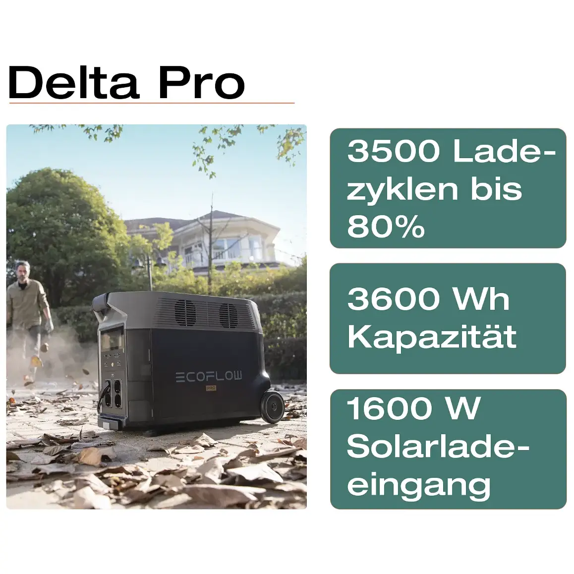 DELTA Pro-Set Powerstation inkl. 3 Solarpanel 450 W starr