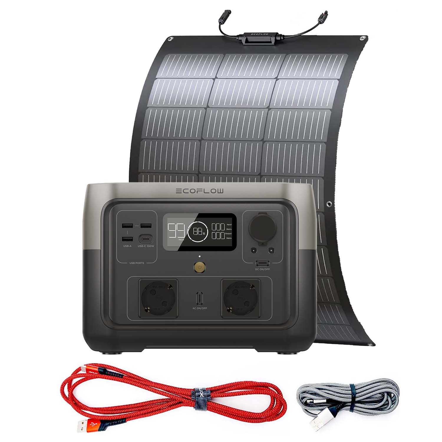 RIVER 2 Max-Set Powerstation inkl. Solarpanel 100 W