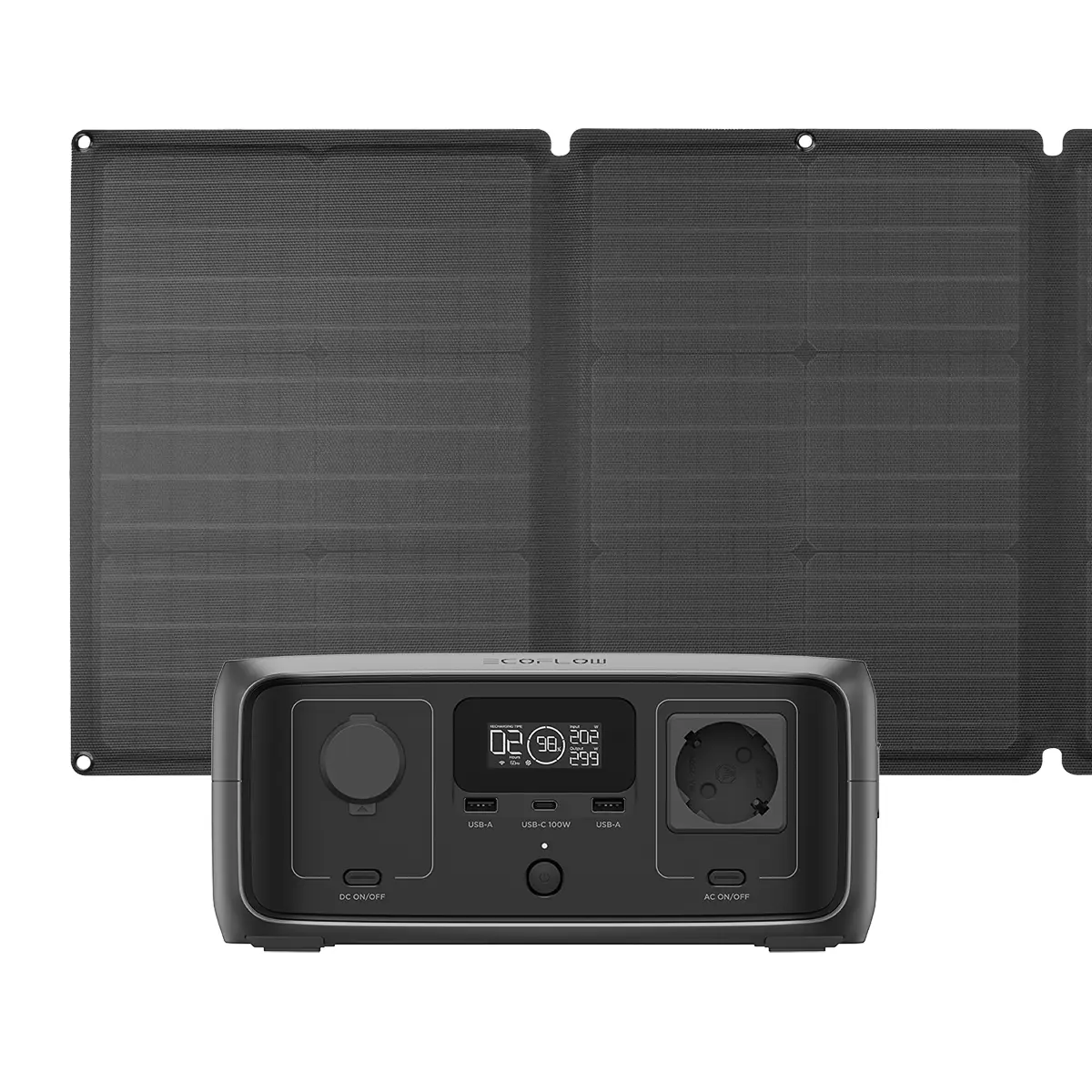 EcoFlow River 3 Powerstation mit 110 W mobilem Solarpanel – kompaktes Set für mobile Stromversorgung