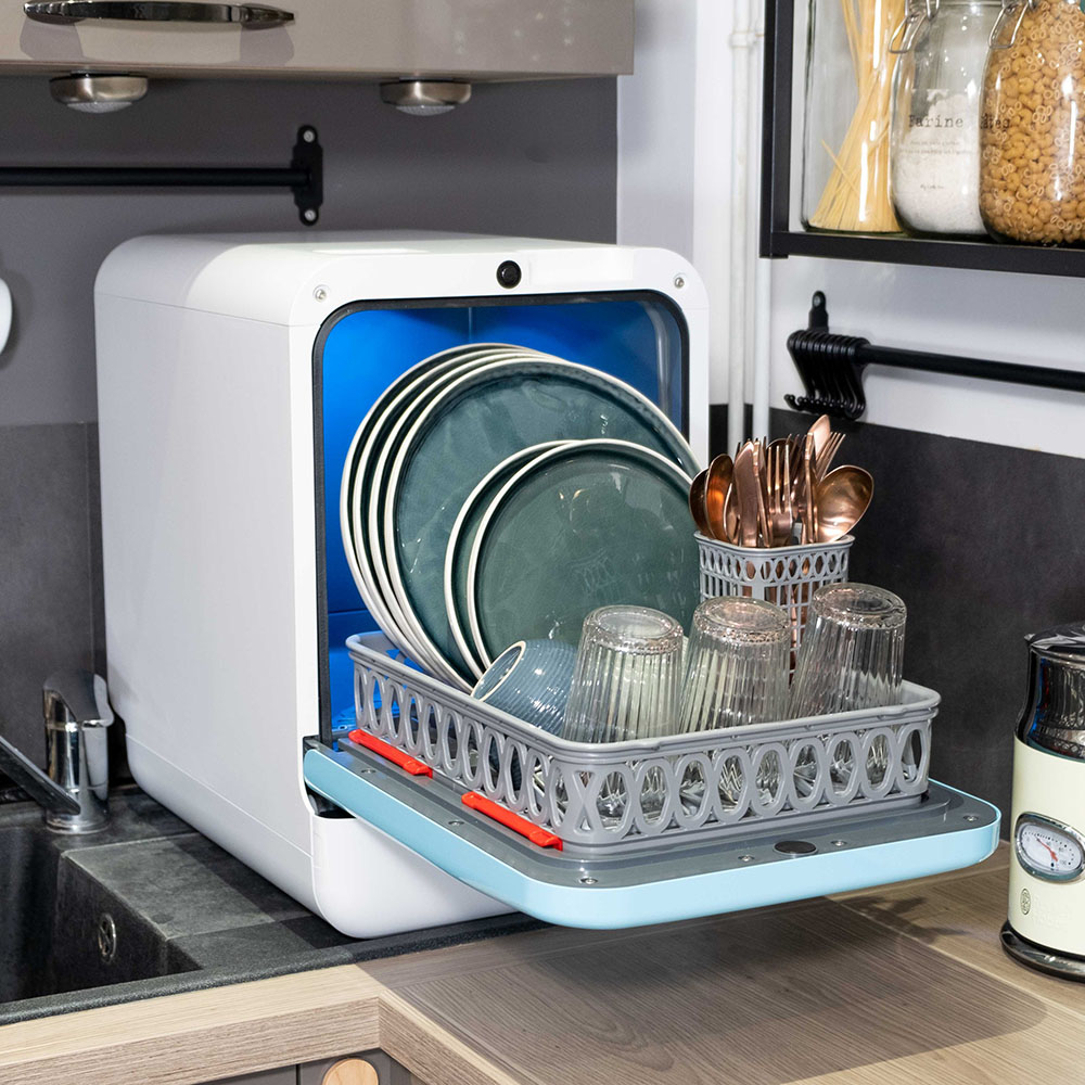 Tischgeschirrspüler Bob easypack weiß/eisblau Tischgeschirrspüler Bob easypack weiß/eisblau