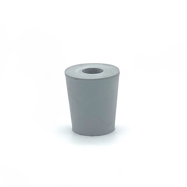Gummistopfen, Laborstopfen grau Ø 16-21 mm mit 9 mm Bohrung