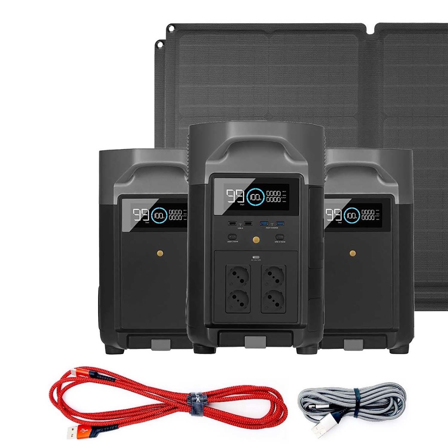 DELTA Pro-Set Powerstation inkl. 2 Smart Extra Battery & 2 Solarpanel 400 W