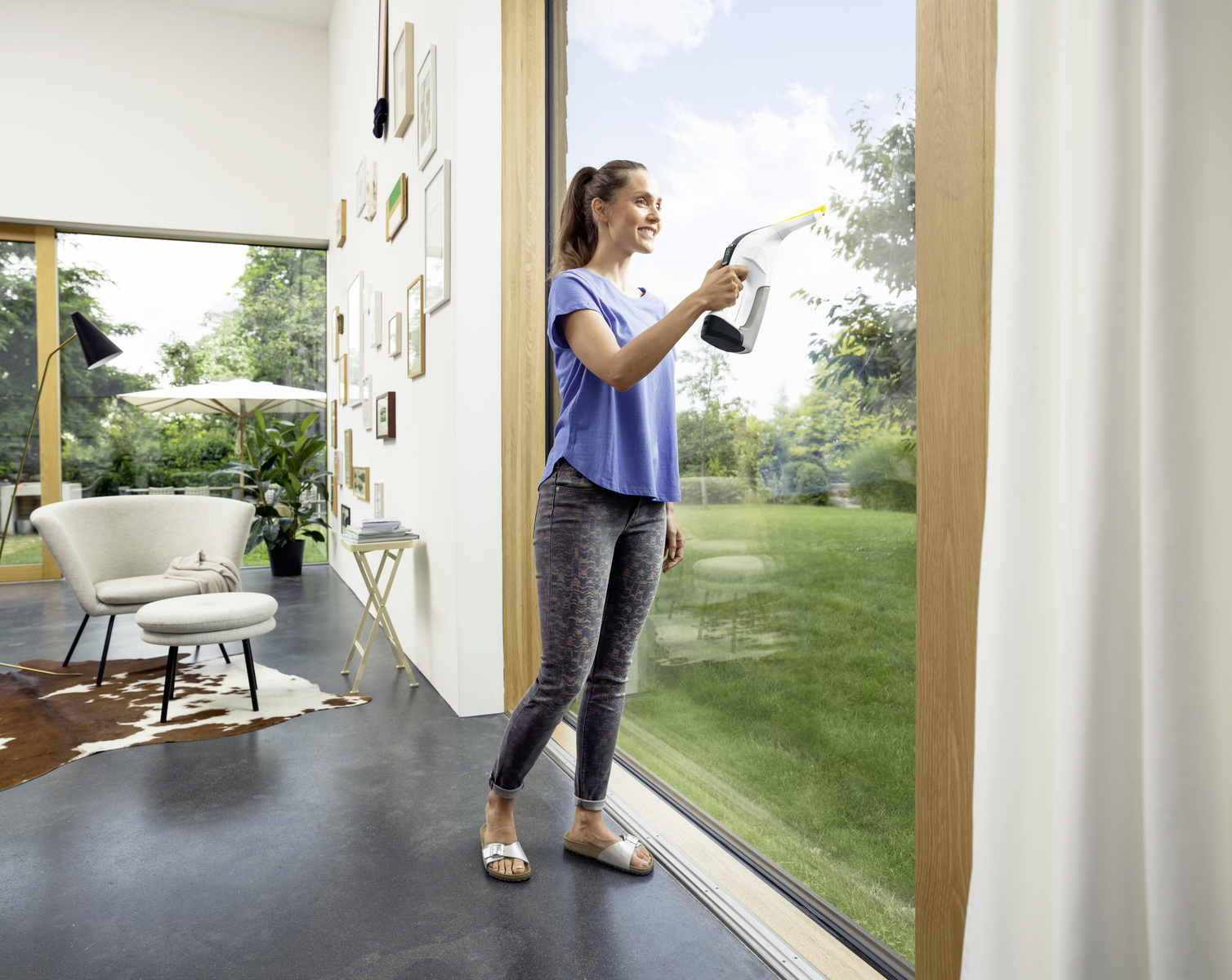 Akku-Fensterreiniger WV 6 Premium inkl. Reinigungsmittel & Verlängerung