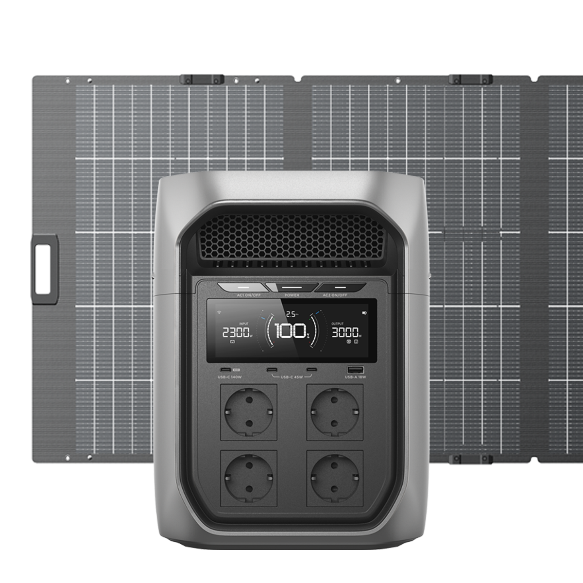 Powerstation-Campingset Delta 3 Max Plus mit faltbarem Solarpanel 400 W