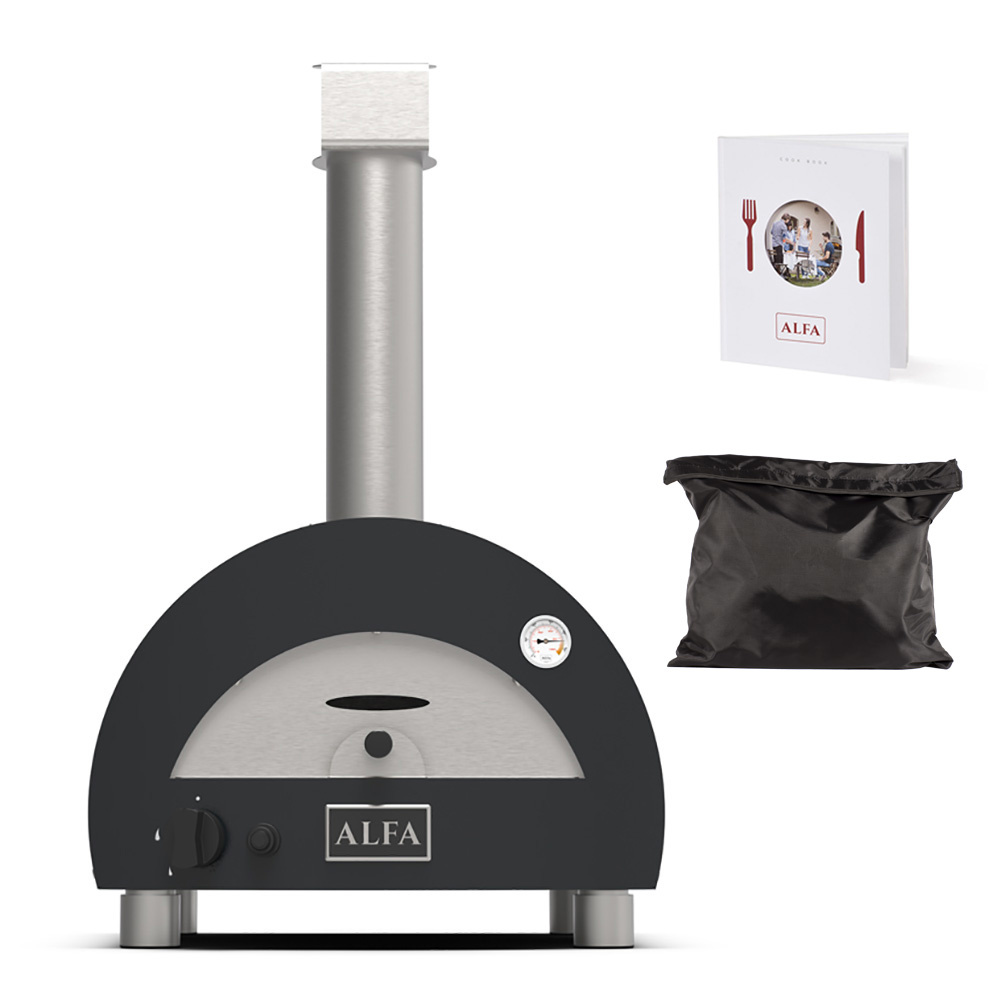 Gas Pizzaofen Portable Grau inkl. Tragetasche und Kochbuch