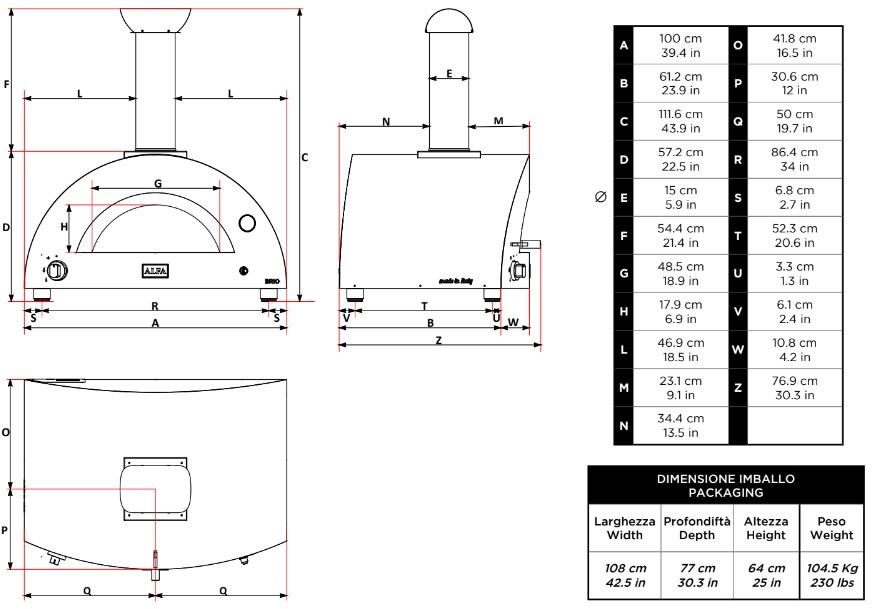 Gas Pizzaofen-Set 2 Pizze grau inkl. Gestell, Abdeckung und Kochbuch Gas Pizzaofen-Set 2 Pizze grau inkl. Gestell, Abdeckung und Kochbuch