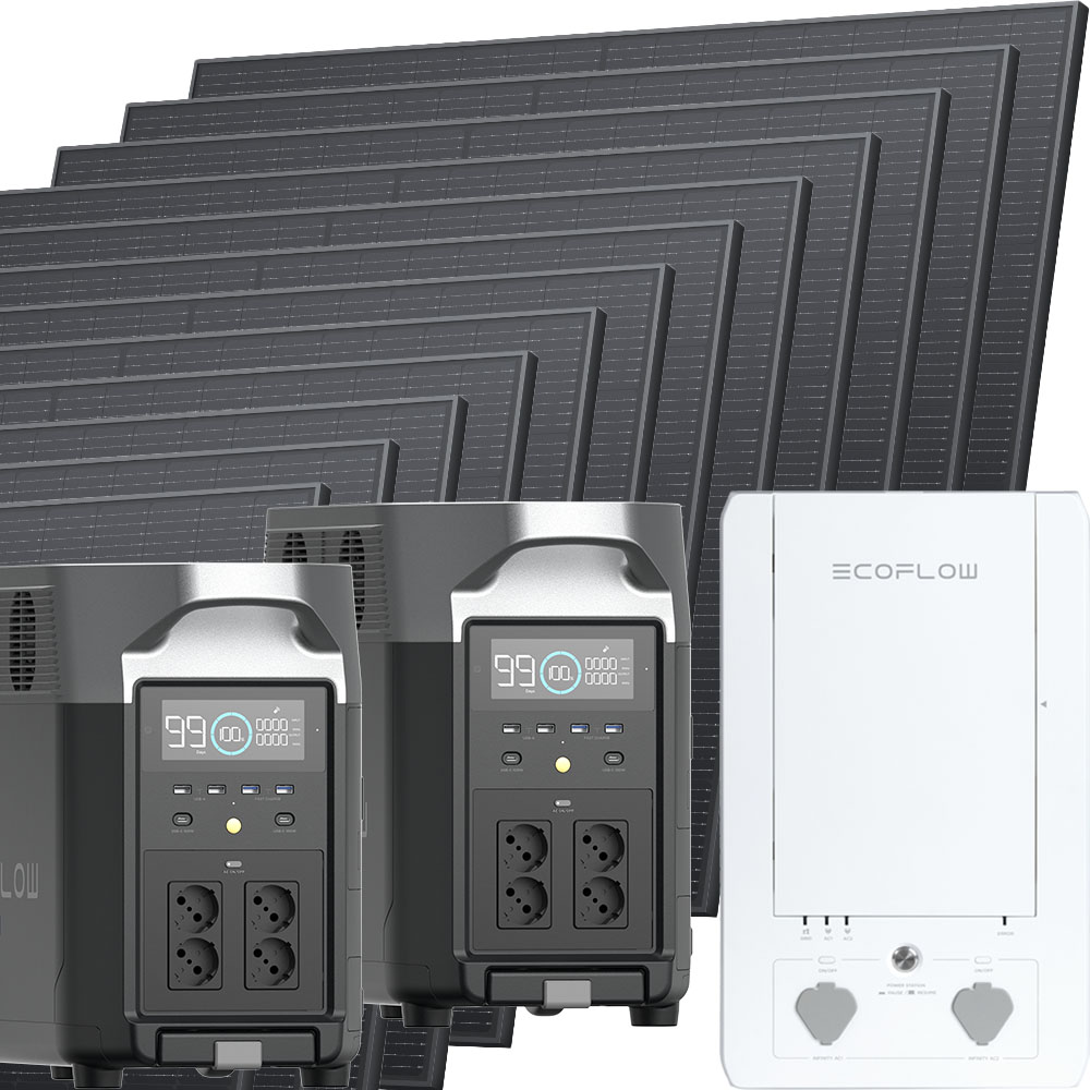Solar Inselanlage 7,2 kWh Kapazität, 7200 W Leistung & 3200 W Solarladeeingang