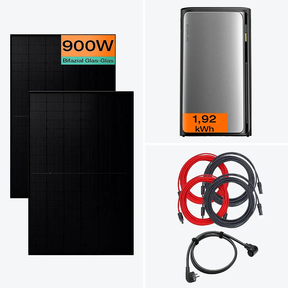 Balkonkraftwerk mit Speicher 900 W Komplettset Max Balkonkraftwerk mit Speicher 900 W Komplettset Max