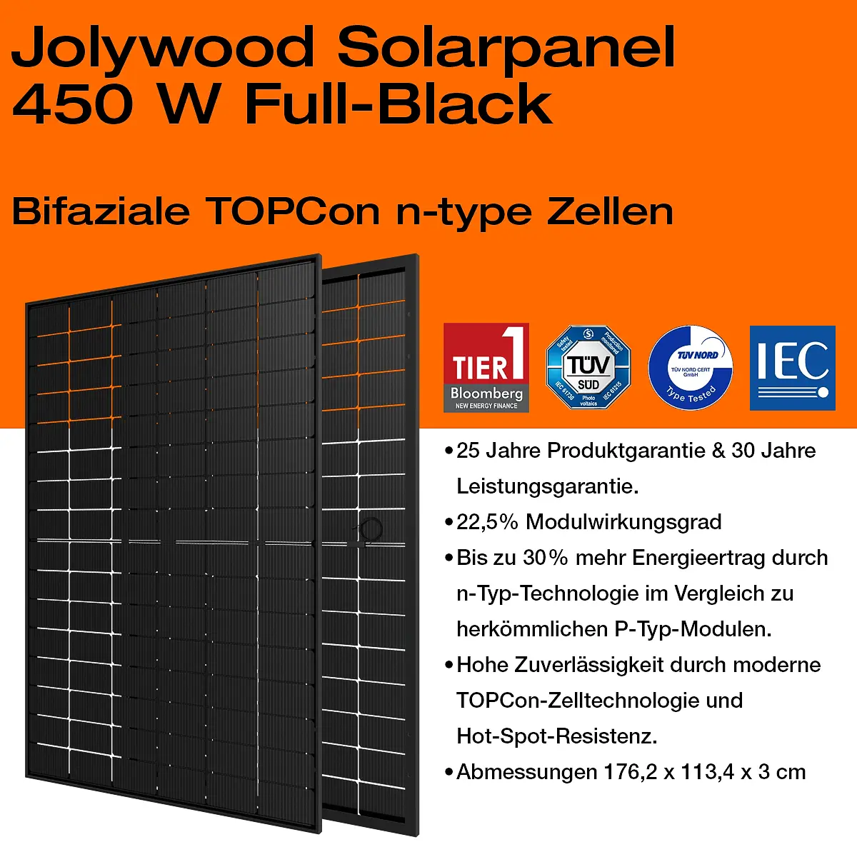 Balkonkraftwerk 800 W, 900 Wp