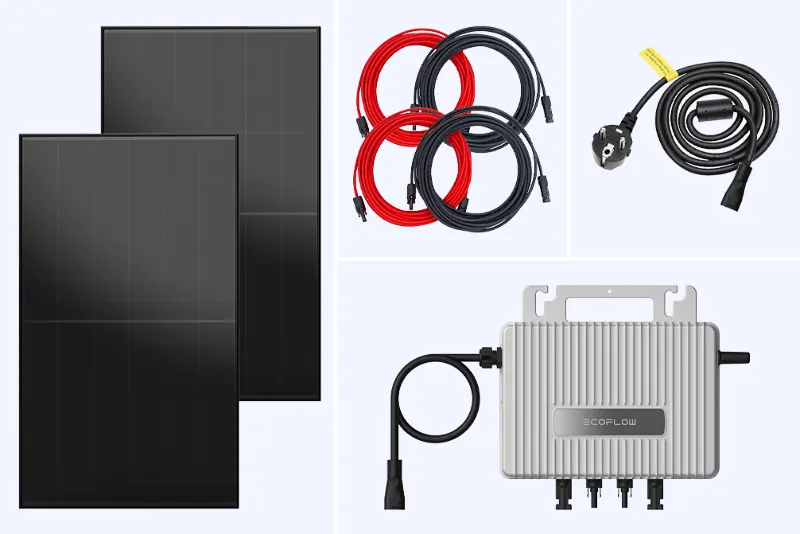 Lieferumfang des Balkonkraftwerks STREAM 800W