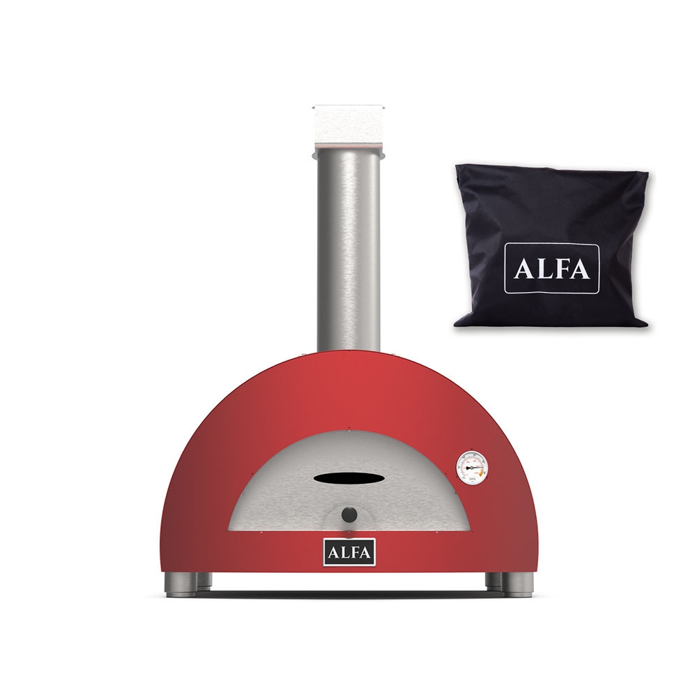 Pizzaofen-Set Holz Moderno 1 Pizza rot inkl. Schutztasche