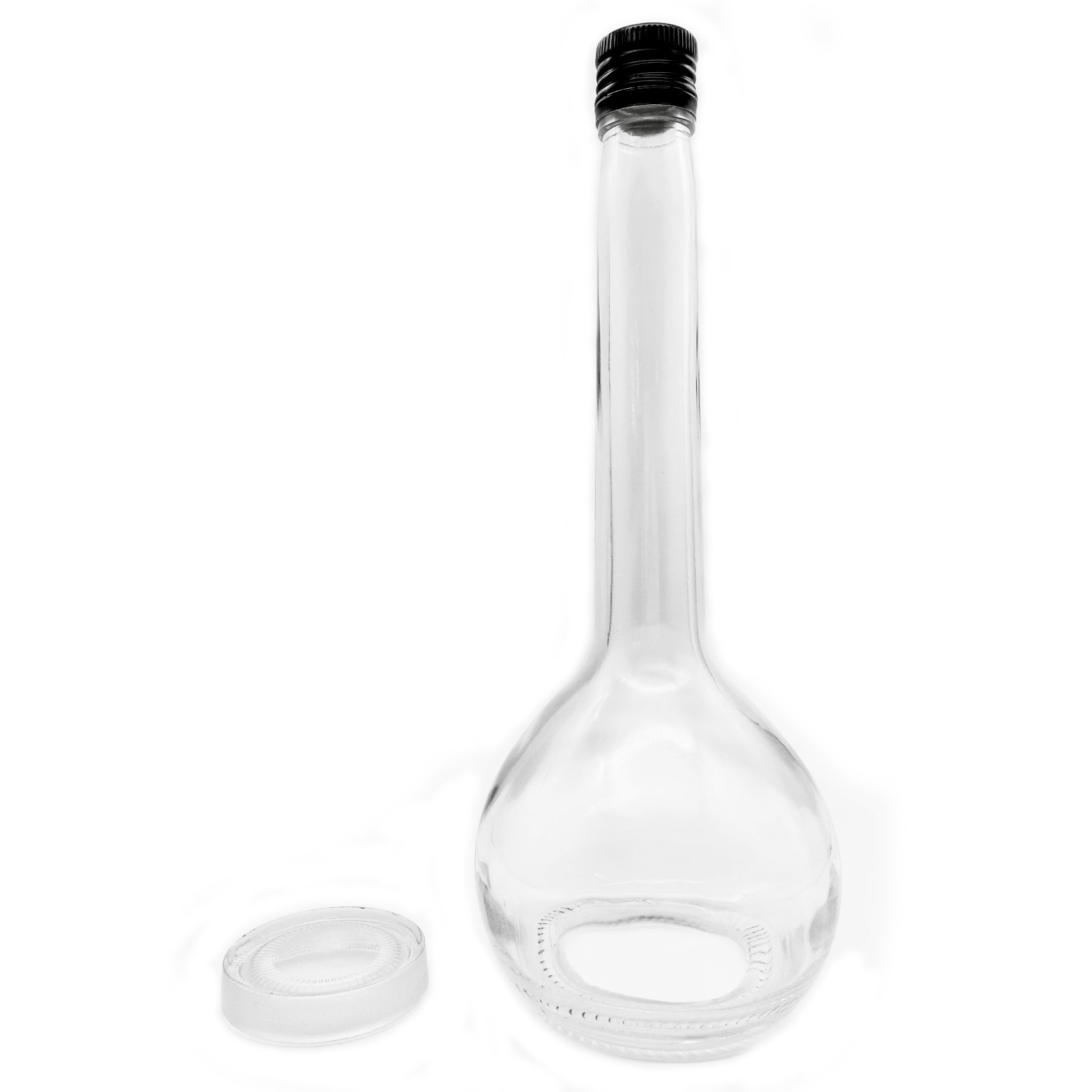 Glasflasche/Deko-Flasche mit Boden zum Kleben 700 ml F7