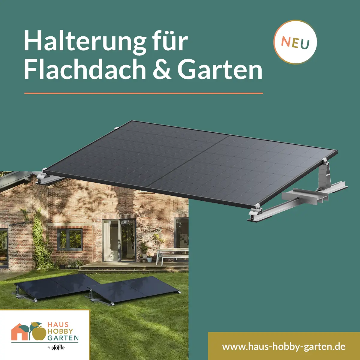 Balkonkraftwerk-Halterung für Flachdach & Garten Balkonkraftwerk-Halterung für Flachdach & Garten