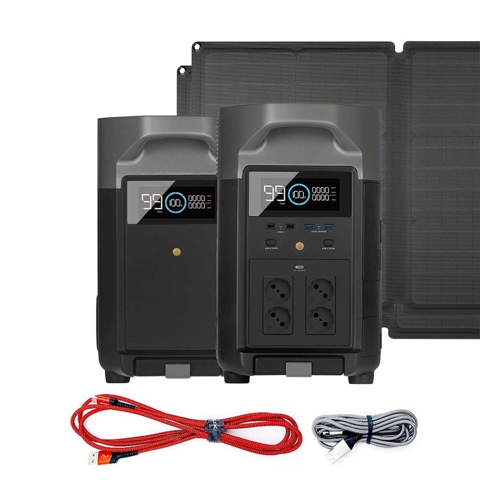 DELTA Pro-Set Powerstation inkl. Smart Extra Battery & 2 Solarpanel 400 W