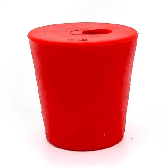 Gummistopfen, Laborstopfen rot Ø 50-70 mm mit 17 mm Bohrung schräg