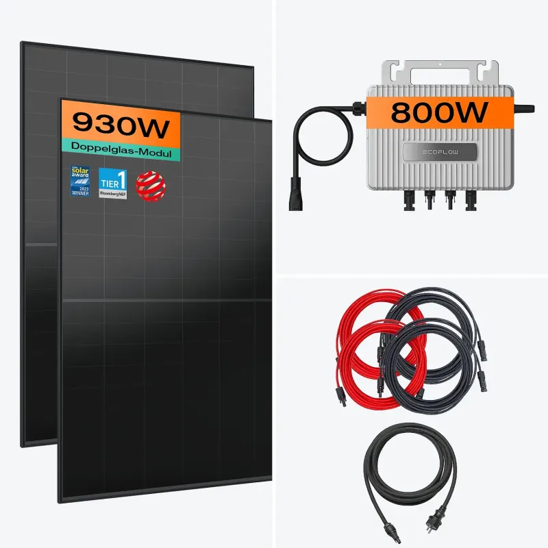 Lieferumfang des Balkonkraftwerks STREAM 800W